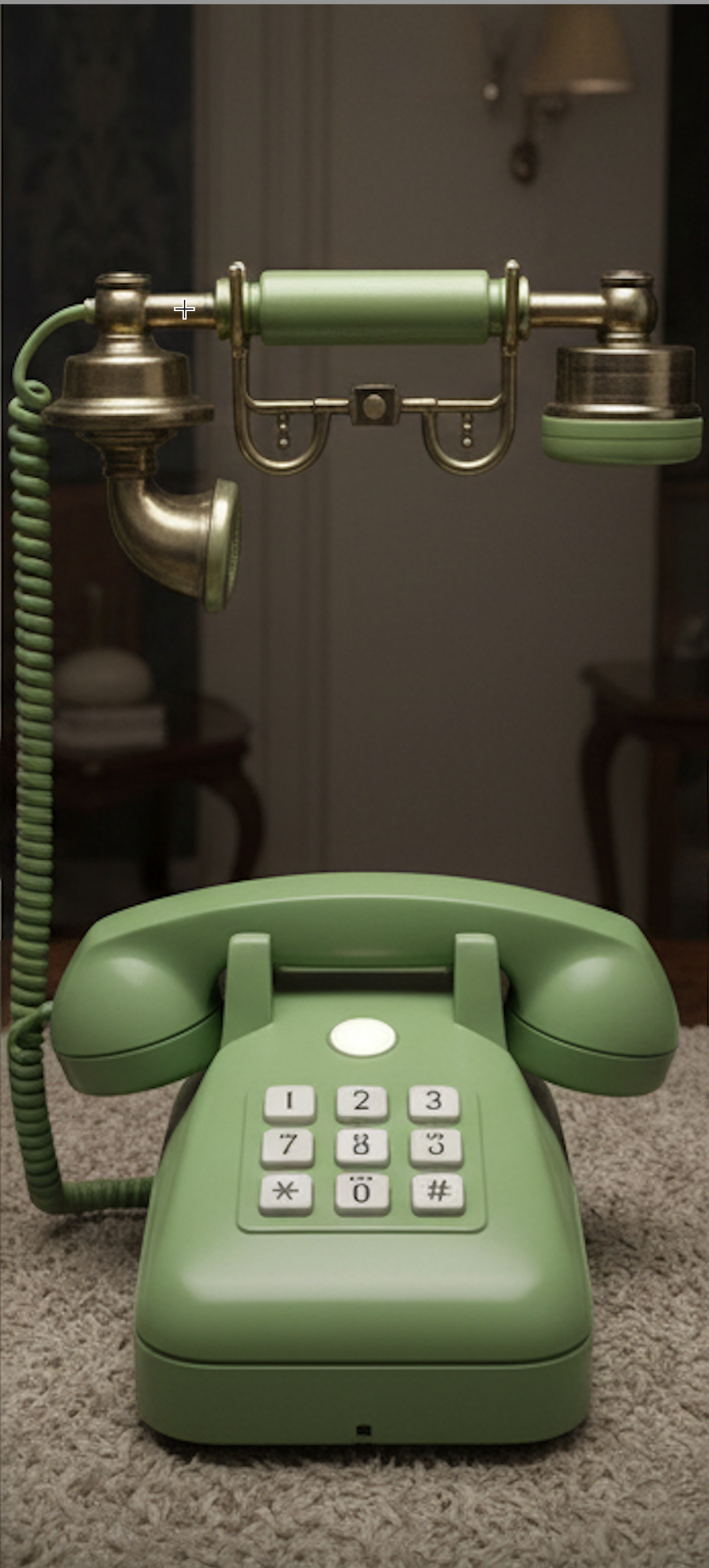 Green rotary phone